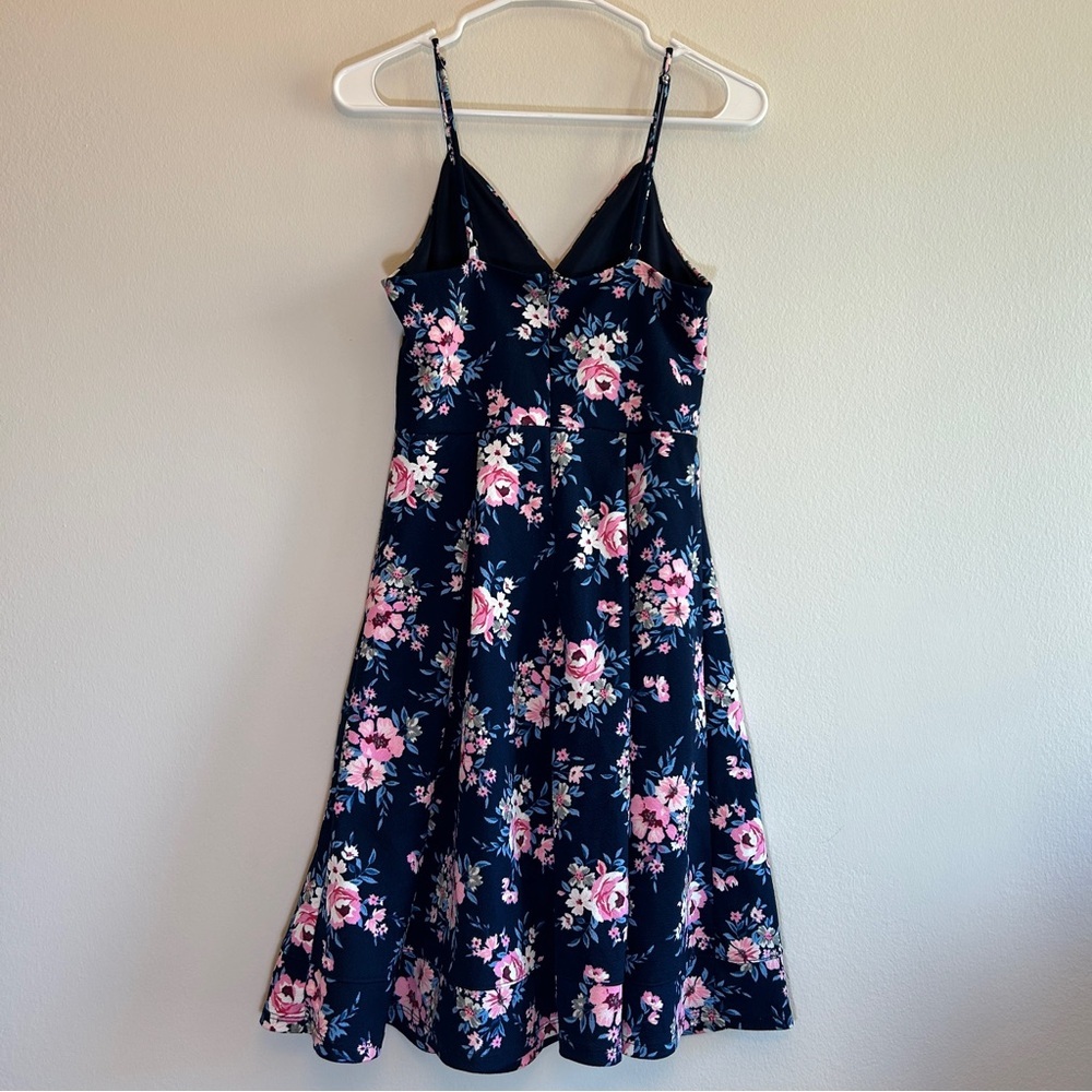 Modcloth Navy Floral Dress Size Medium - Picture 2 of 5